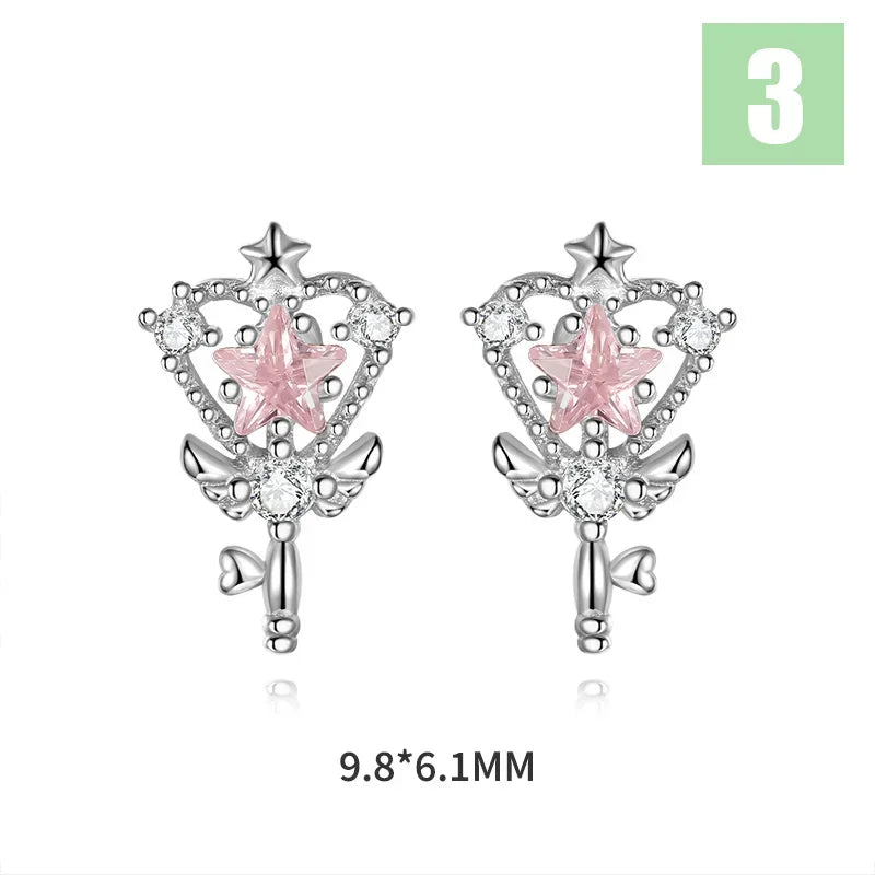 Sweet Wings Zircon Stud Earrings DS4224