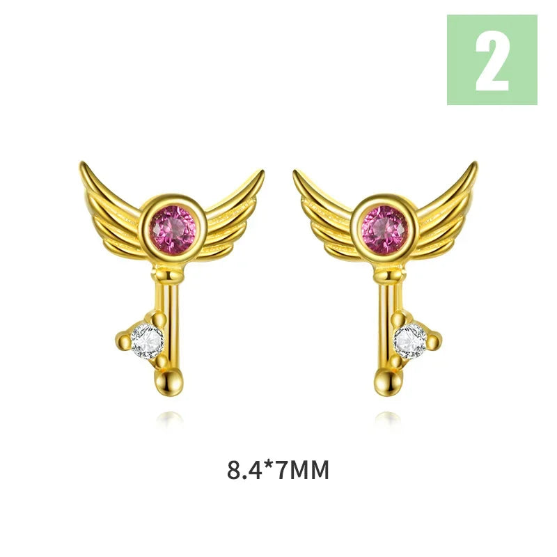 Sweet Wings Zircon Stud Earrings DS4224