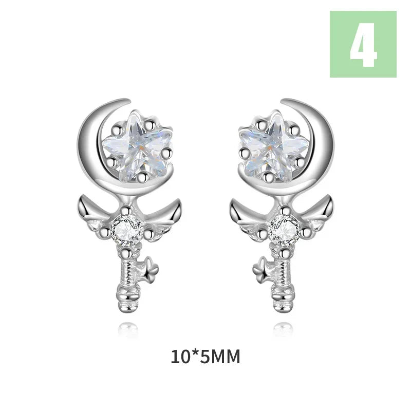 Sweet Wings Zircon Stud Earrings DS4224