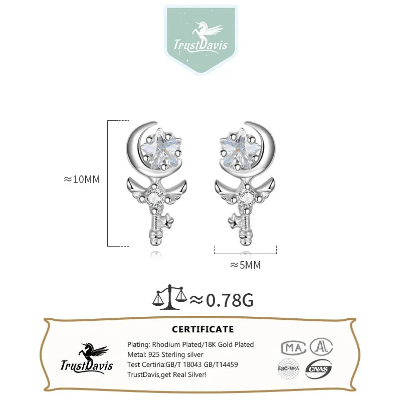 Sweet Wings Zircon Stud Earrings DS4224
