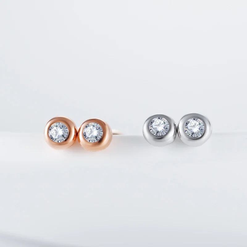 Round Zircon Stud Earrings DS4361