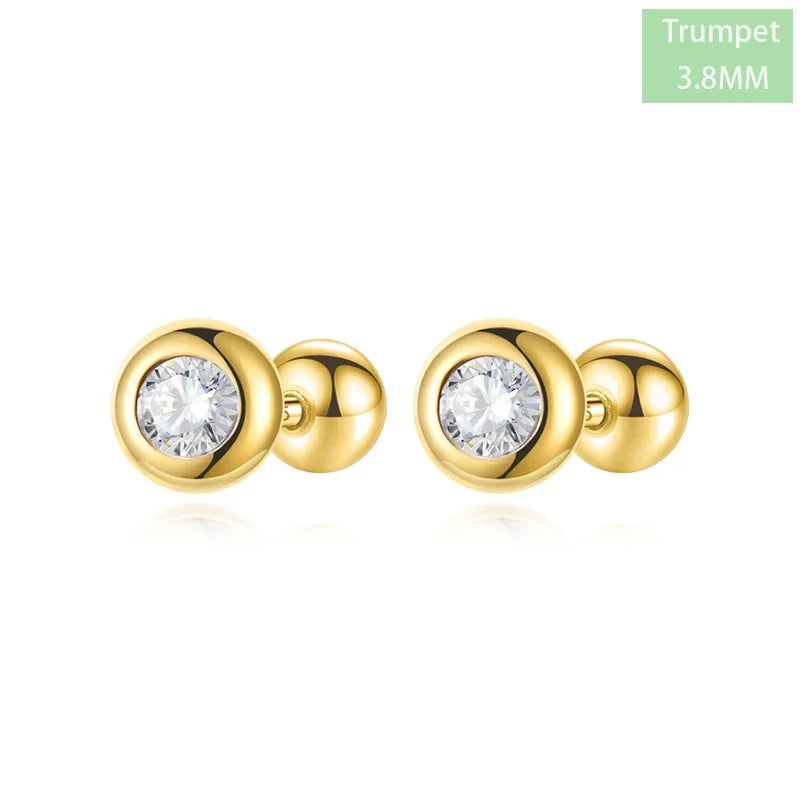 Round Zircon Stud Earrings DS4361