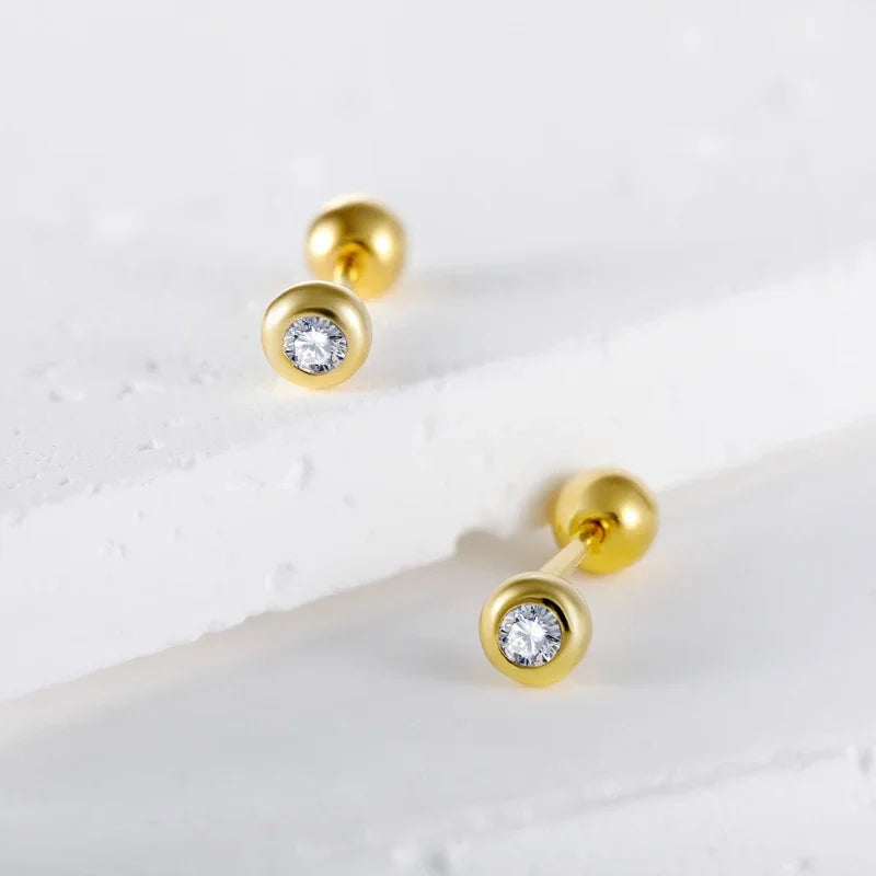 Round Zircon Stud Earrings DS4361