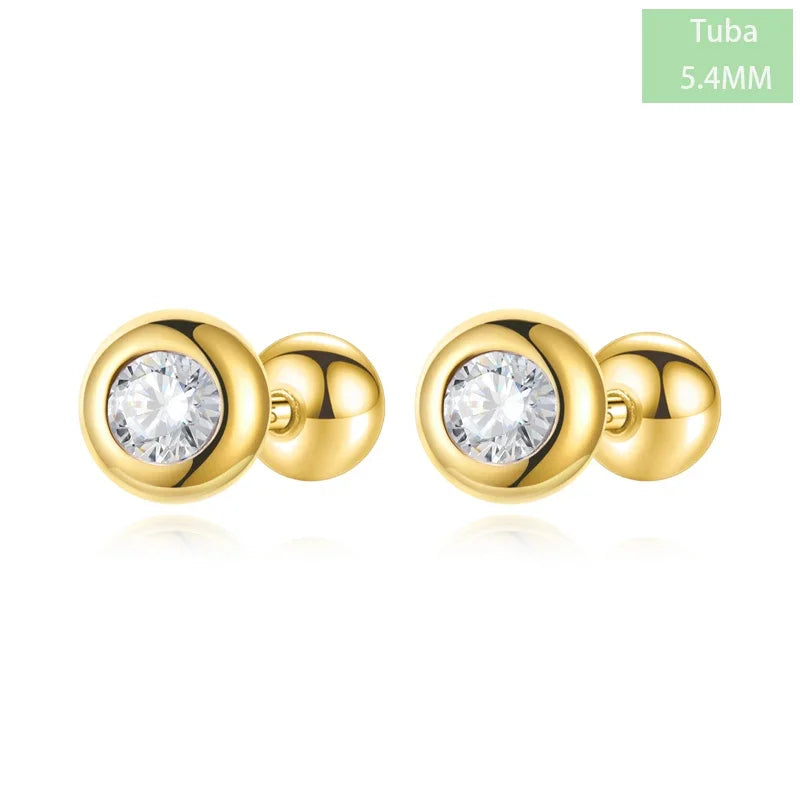 Round Zircon Stud Earrings DS4361