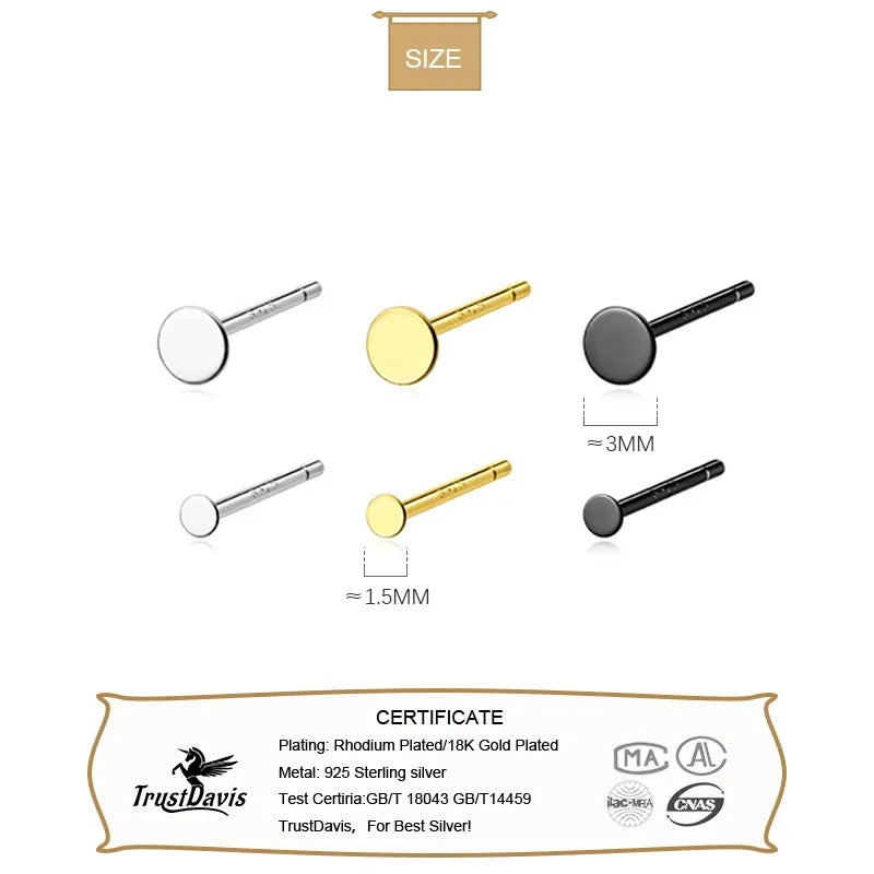 Lovely Mini Round Stud Earrings DA890