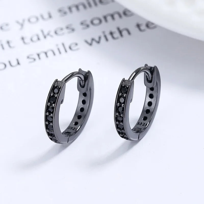 Fashion Gothic Black CZ Hoop Earrings DA2485