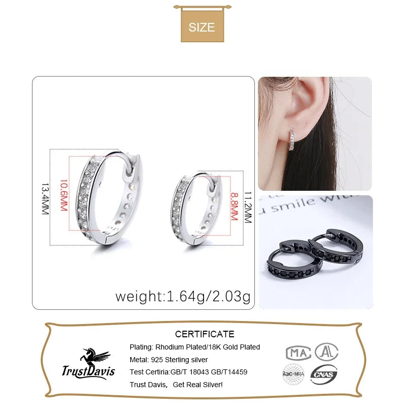 Fashion Gothic Black CZ Hoop Earrings DA2485