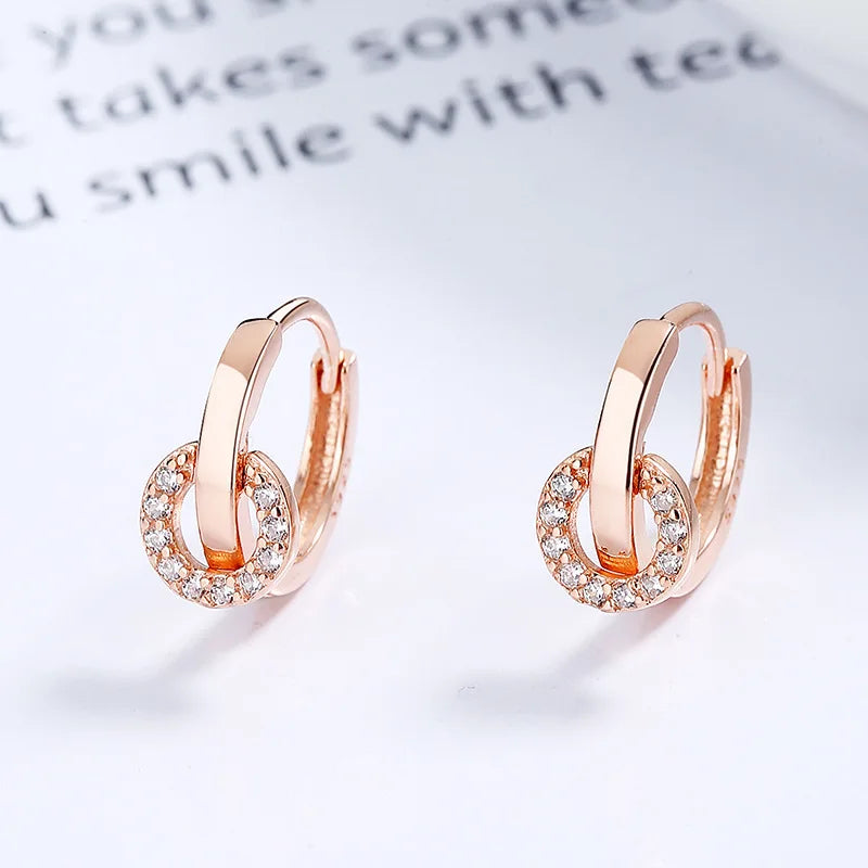 Fashion Gothic Round Square CZ Hoop Earrings DA2490