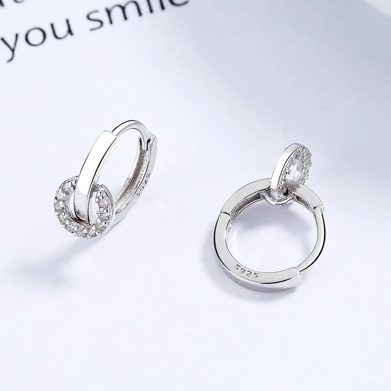 Fashion Gothic Round Square CZ Hoop Earrings DA2490