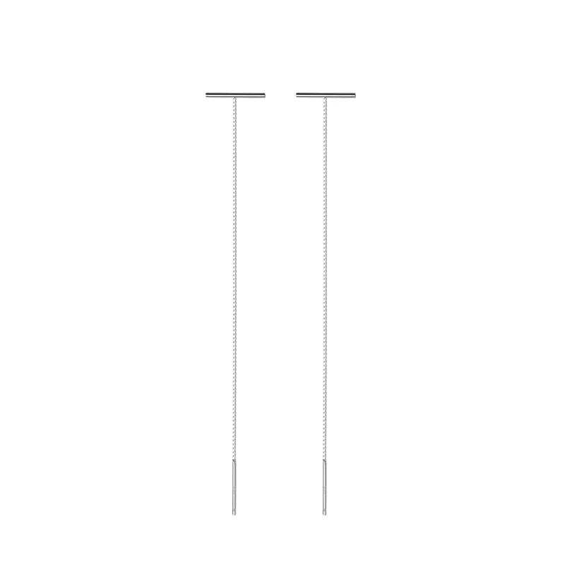 Minimalist T-shaped Ear Wire Chain Linked Stud Earring DB1188