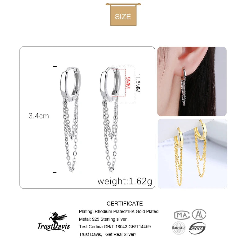 Sweet Double Layer Chain Hoop Earrings DA2510