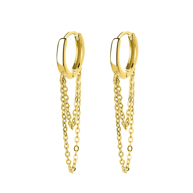 Sweet Double Layer Chain Hoop Earrings DA2510