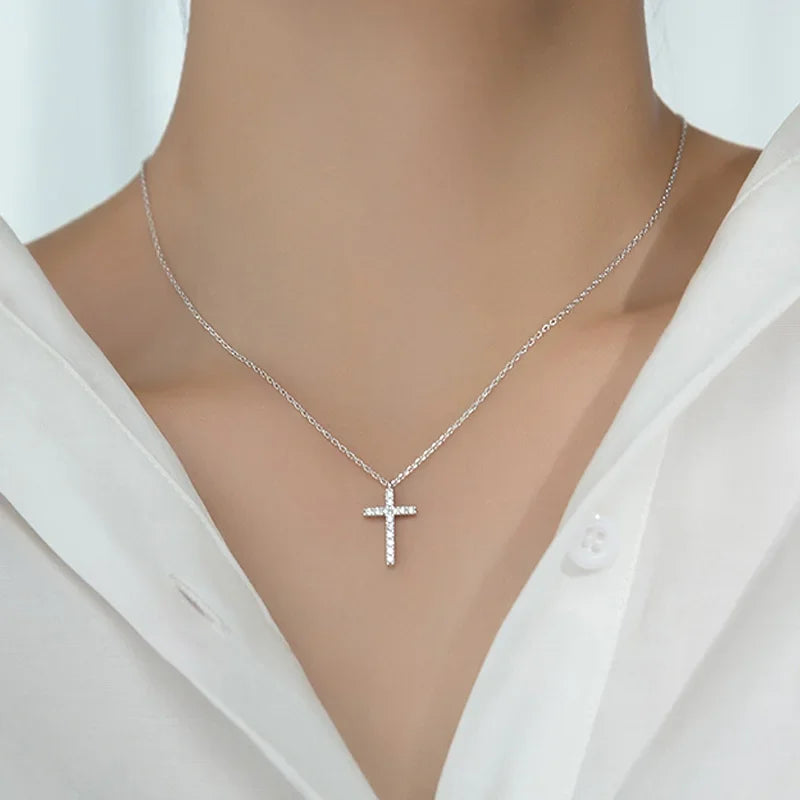 Cross Zircon Pendant Necklace  DA635