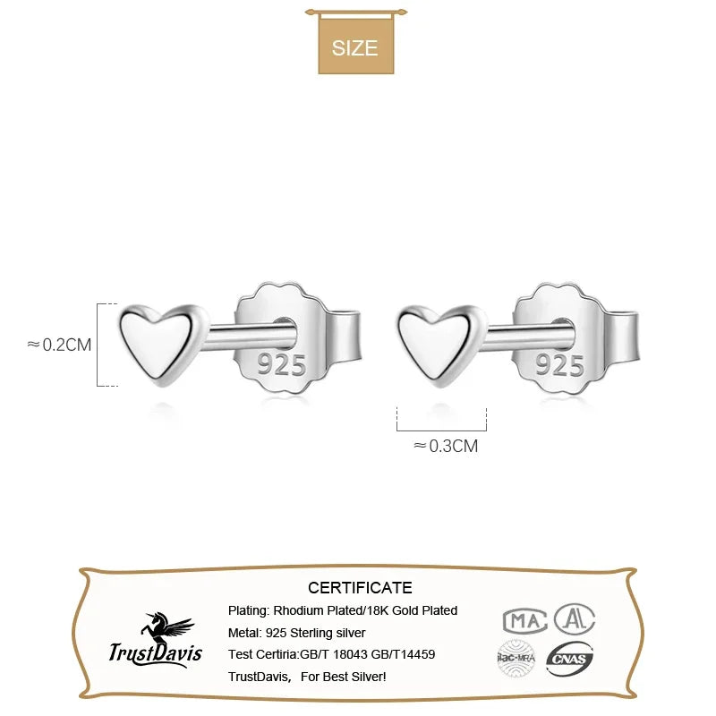 Sweet Mini Romantic Heart Stud Earrings DA2316