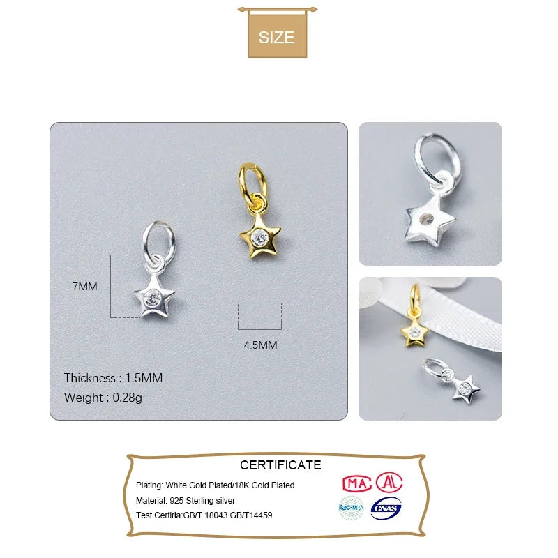 Star Shiny Charm Pendant DIY Accessories DZ58