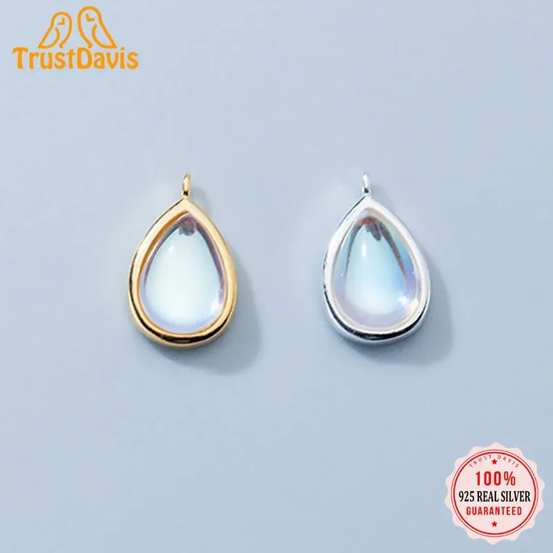 Synthetic Moonstone Water Drop Charm Pendant DIY Accessories Jewelry DZ77