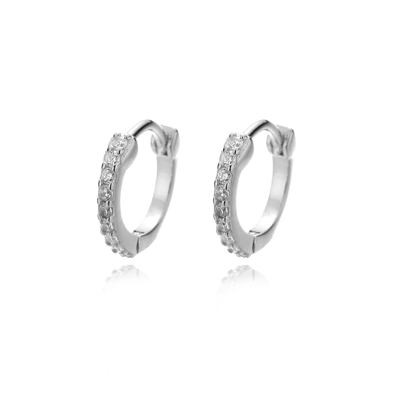 Square Cat's Paw Heart CZ Pendant Hoop Earrings DG0190