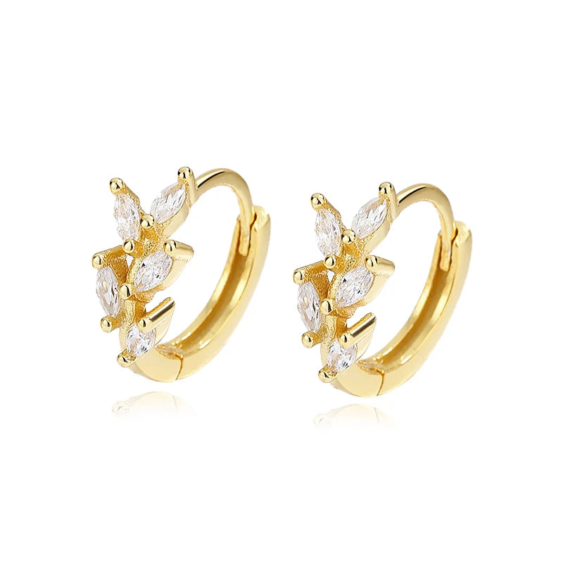 Square Cat's Paw Heart CZ Pendant Hoop Earrings DG0190