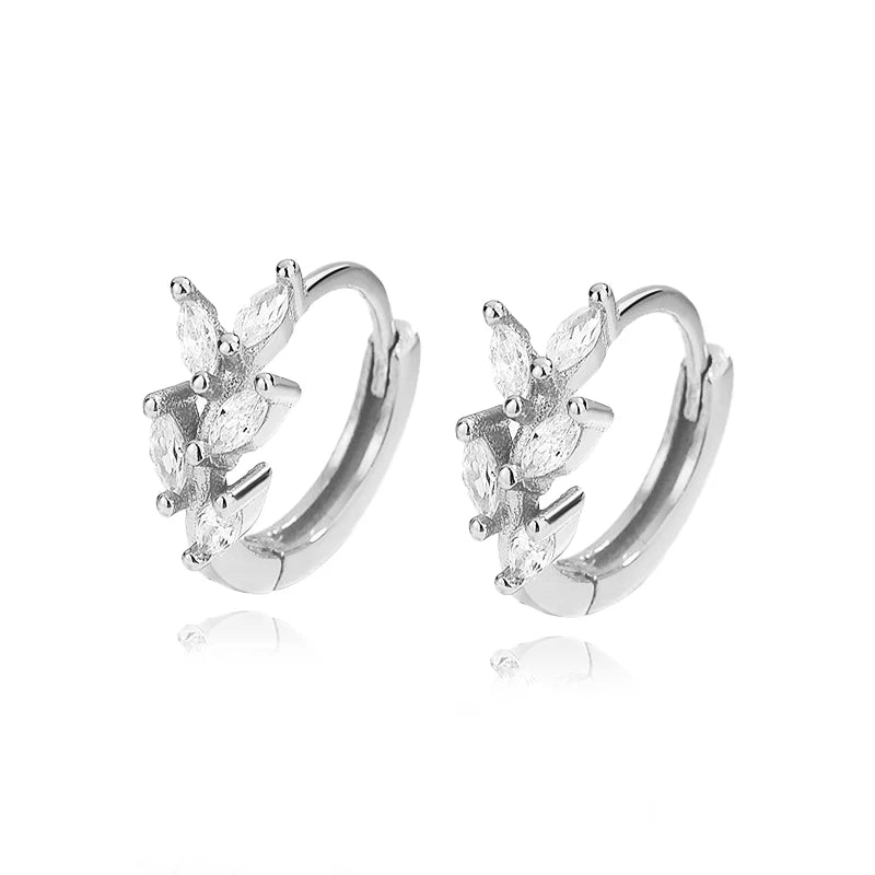 Square Cat's Paw Heart CZ Pendant Hoop Earrings DG0190