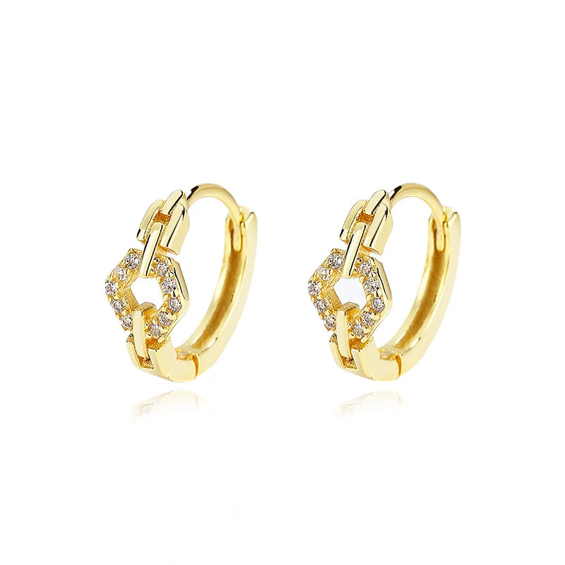 Square Cat's Paw Heart CZ Pendant Hoop Earrings DG0190