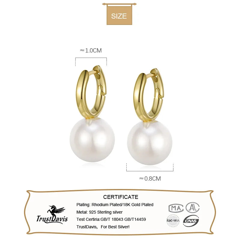 Fashion Synthesis Pearl Hoop Earrings DE0214