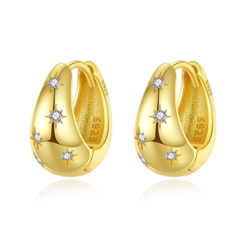 Fashion Water Drop CZ Hoop Earrings DG0041