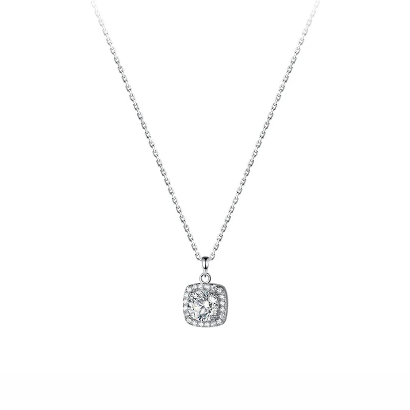 2022 Square Dazzling Clean CZ Clavicle Necklace DE0090