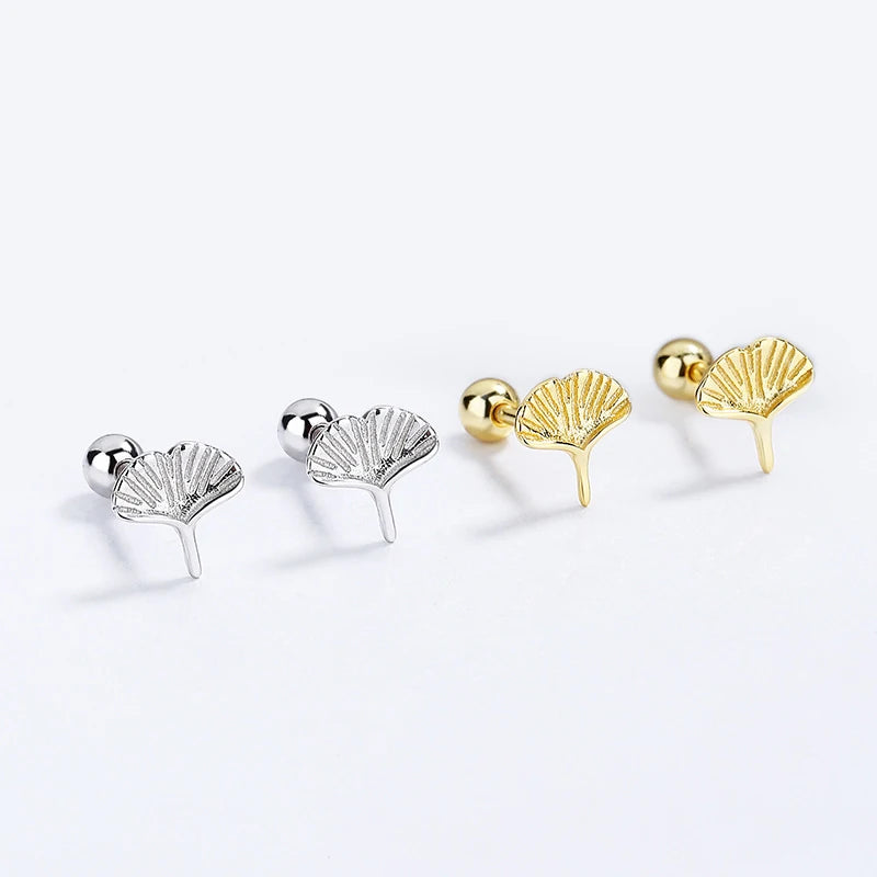 Sweet Ginkgo Maple Leaf Screw Stud Earrings DG0030