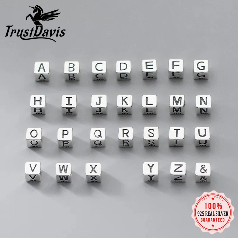 26 English Letter Charm Beads Fit Necklace Bracelet HY775
