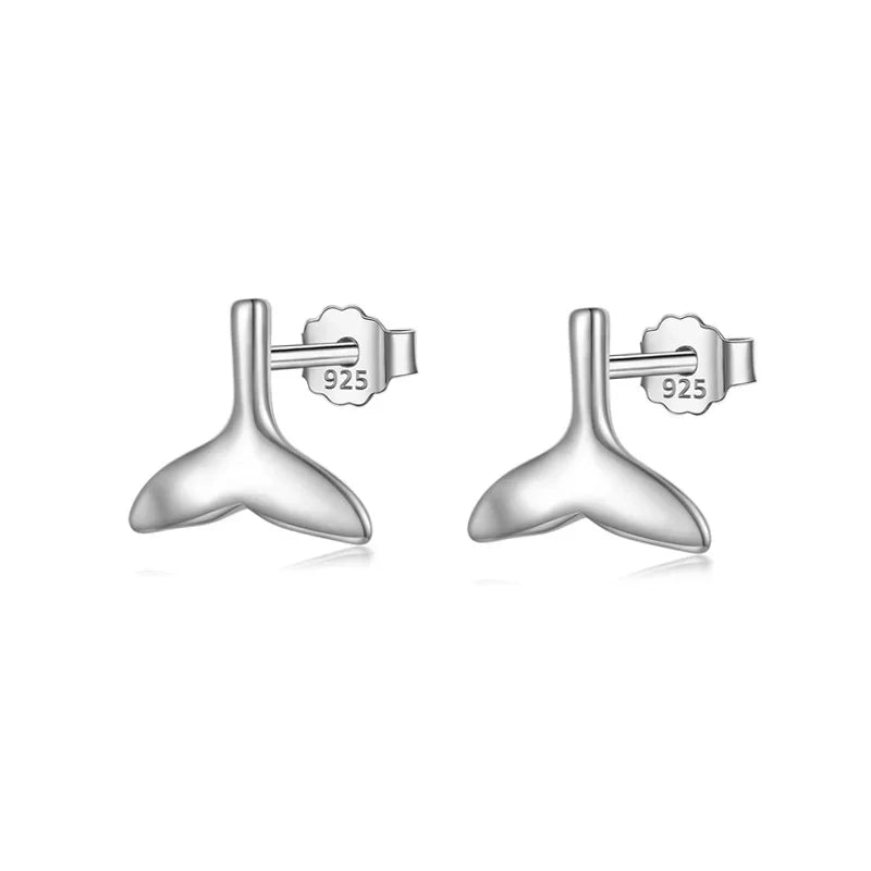 Cute Tiny Whale Tail Stud Earrings DS371