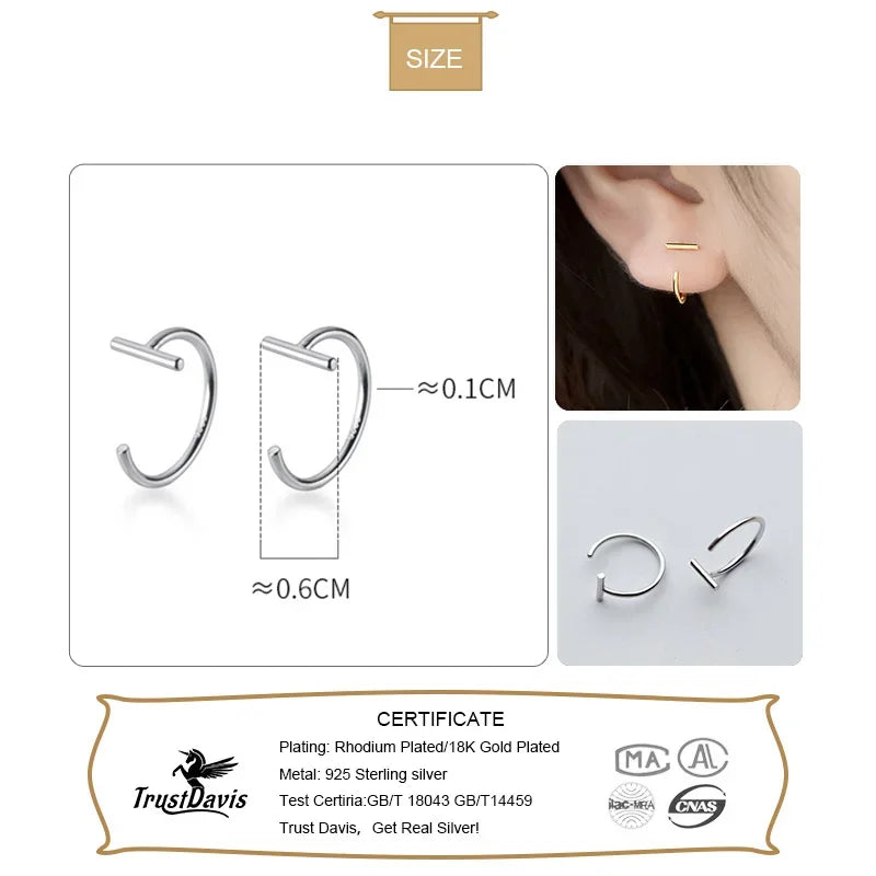 Fashion Casual Stick Hook Stud Earrings DA180