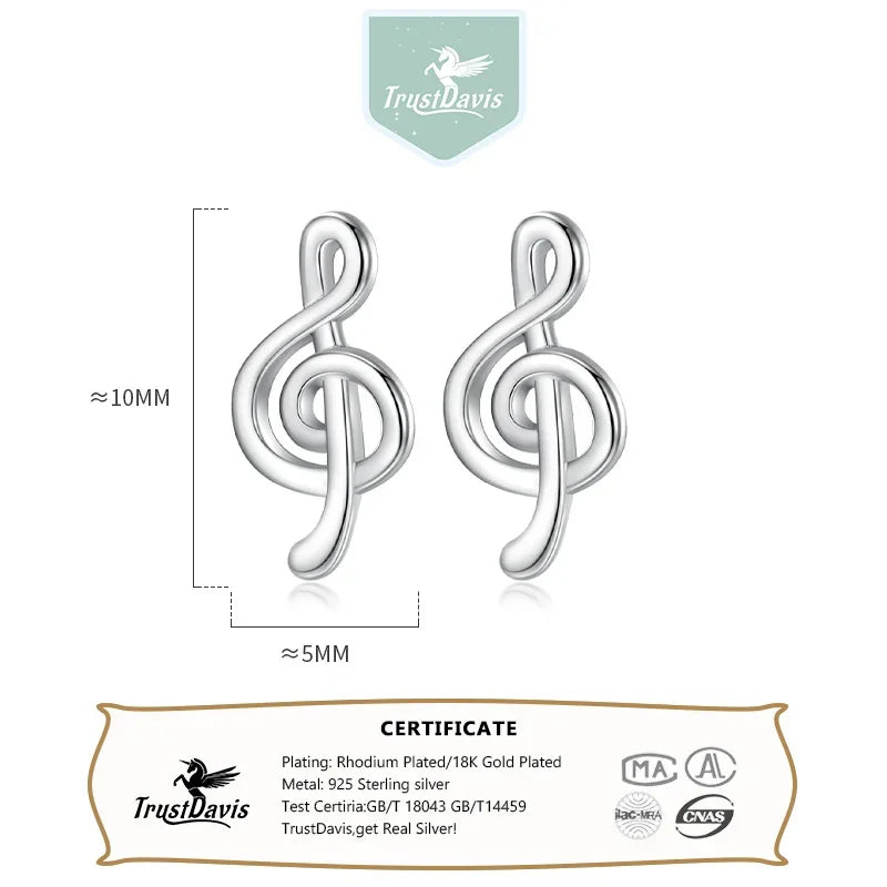 Fashion Cute Tiny Music Notation Stud Earring DS111