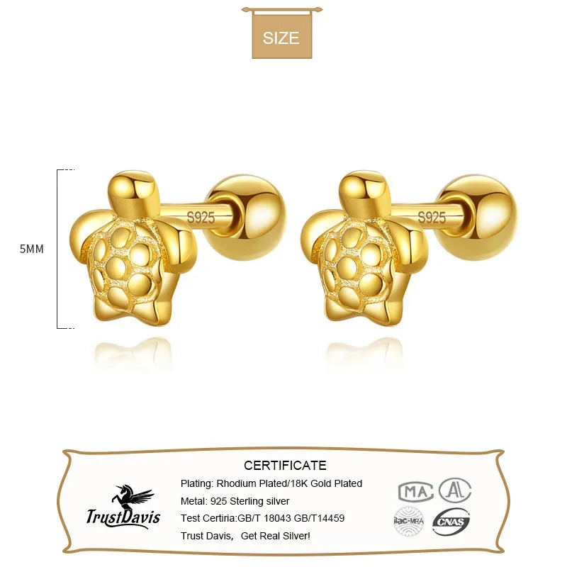 Sweet Animal Sea Turtles Screw Stud Earrings DA3150