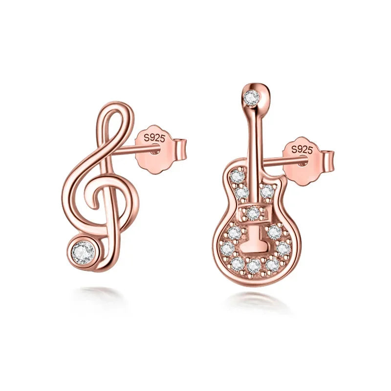 Fashion Asymmetric Guitar Notes Stud Earring DB110