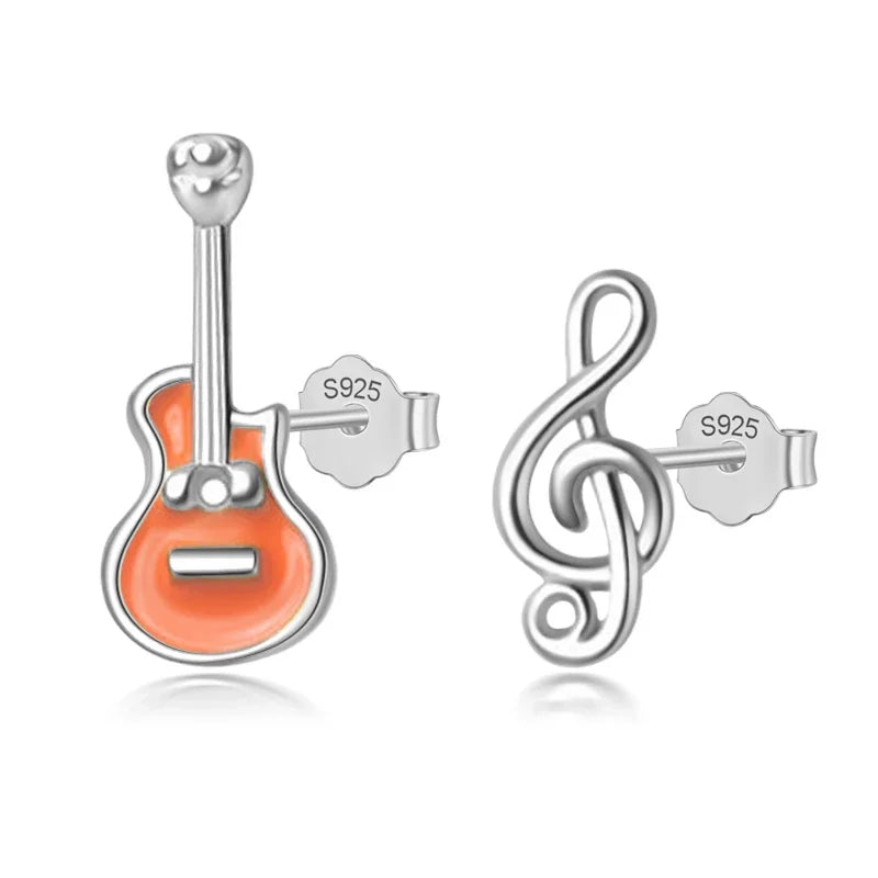 Fashion Asymmetric Guitar Notes Stud Earring DB110