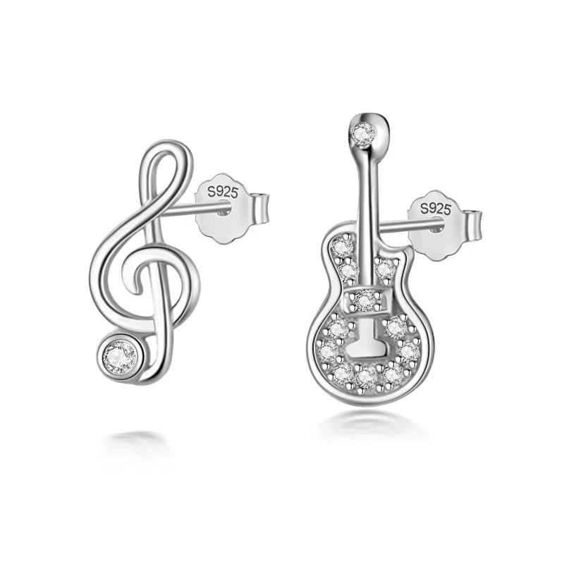 Fashion Asymmetric Guitar Notes Stud Earring DB110