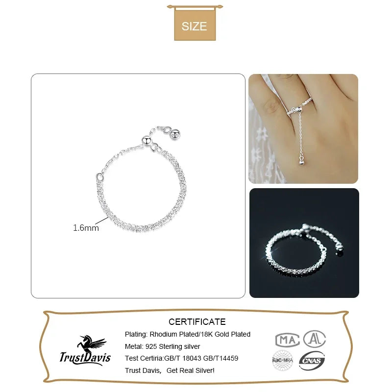 Fashion Cute Babysbreath Chain Ring Sizable DB1024