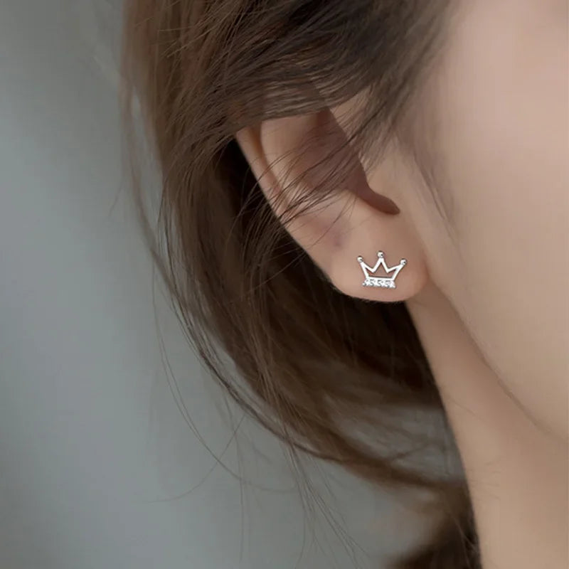 Fashion Cute Queen's Crown CZ Stud Earring DA025