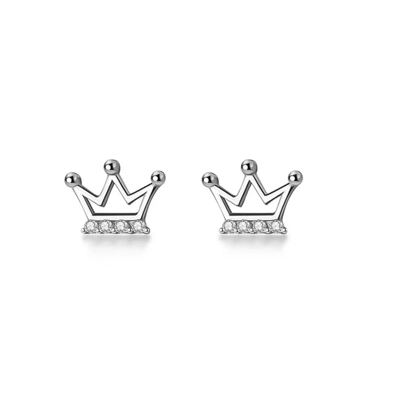 Fashion Cute Queen's Crown CZ Stud Earring DA025