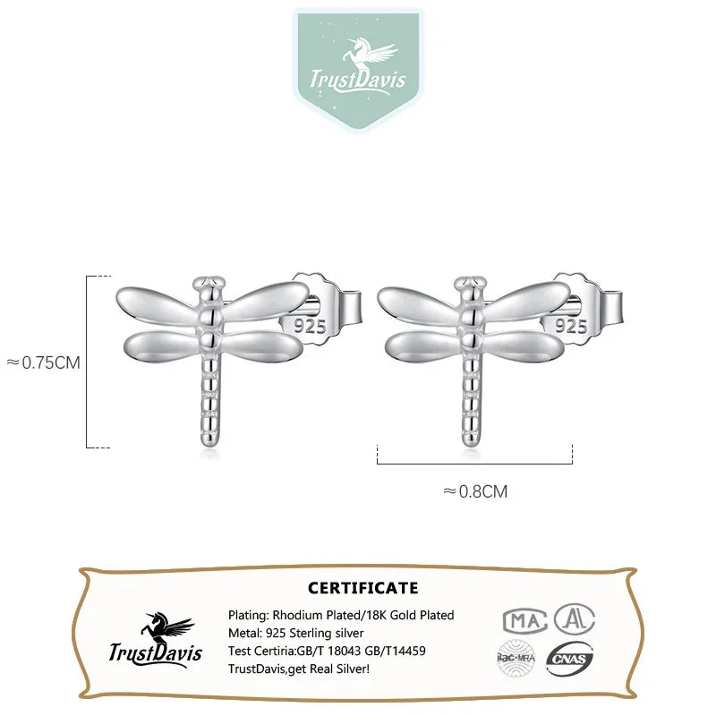 Fashion Cute Tiny Insect Dragonfly Stud Earrings DS181