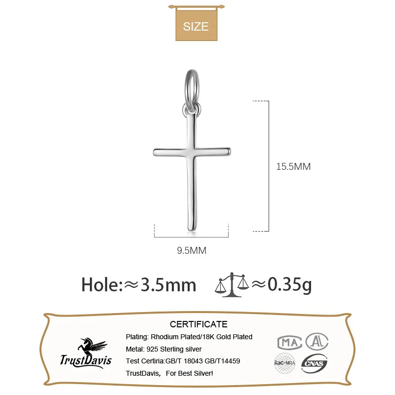 Cross Charm Pendant DIY Accessories Fine Jewelry HY421