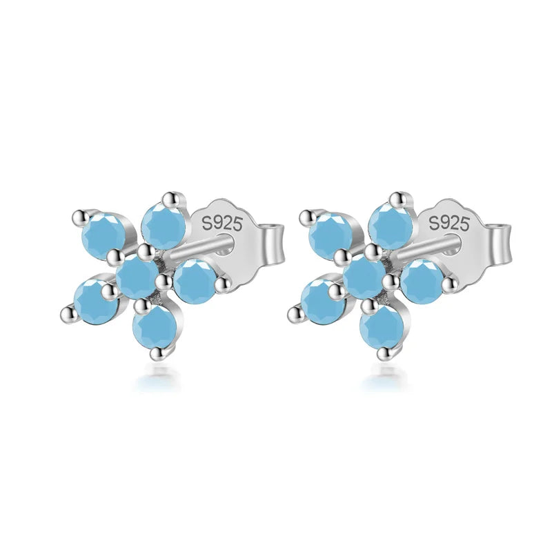 Fashion Flower Colour CZ Stud Earrings DF247