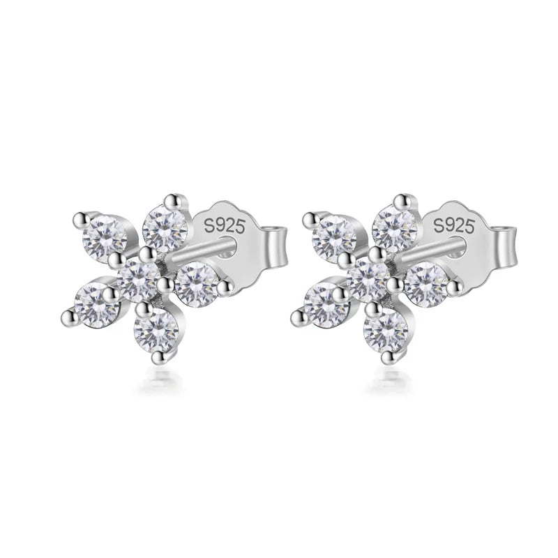 Fashion Flower Colour CZ Stud Earrings DF247