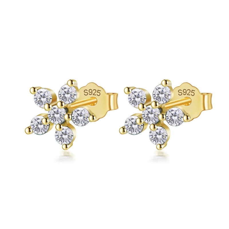 Fashion Flower Colour CZ Stud Earrings DF247