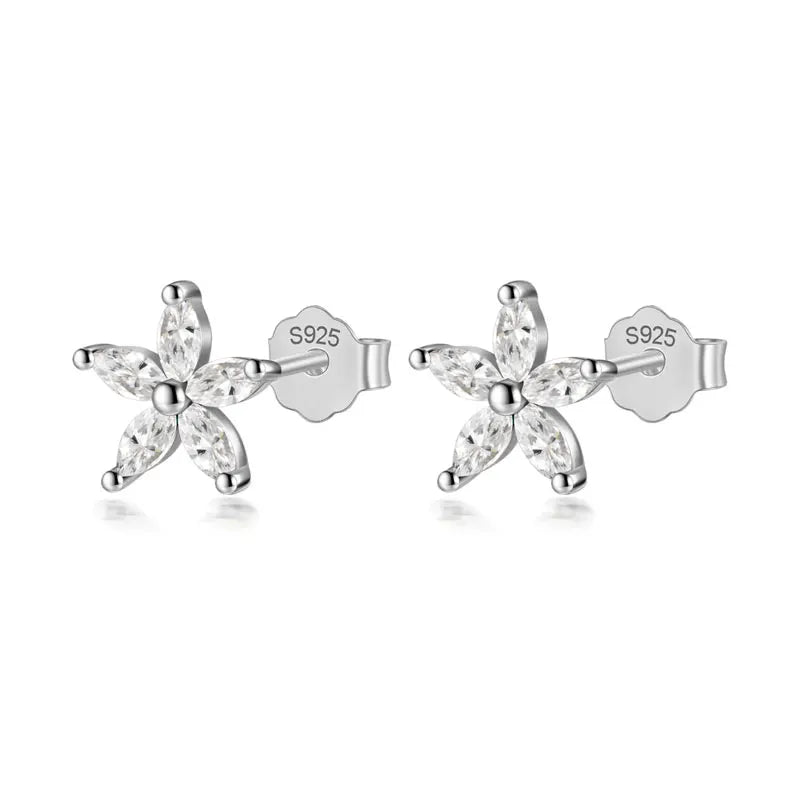 Fashion Flower Colour CZ Stud Earrings DF247