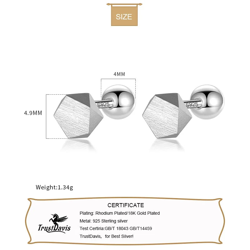 Fashion Geometric Hexagon Screw Stud Earrings DA2229