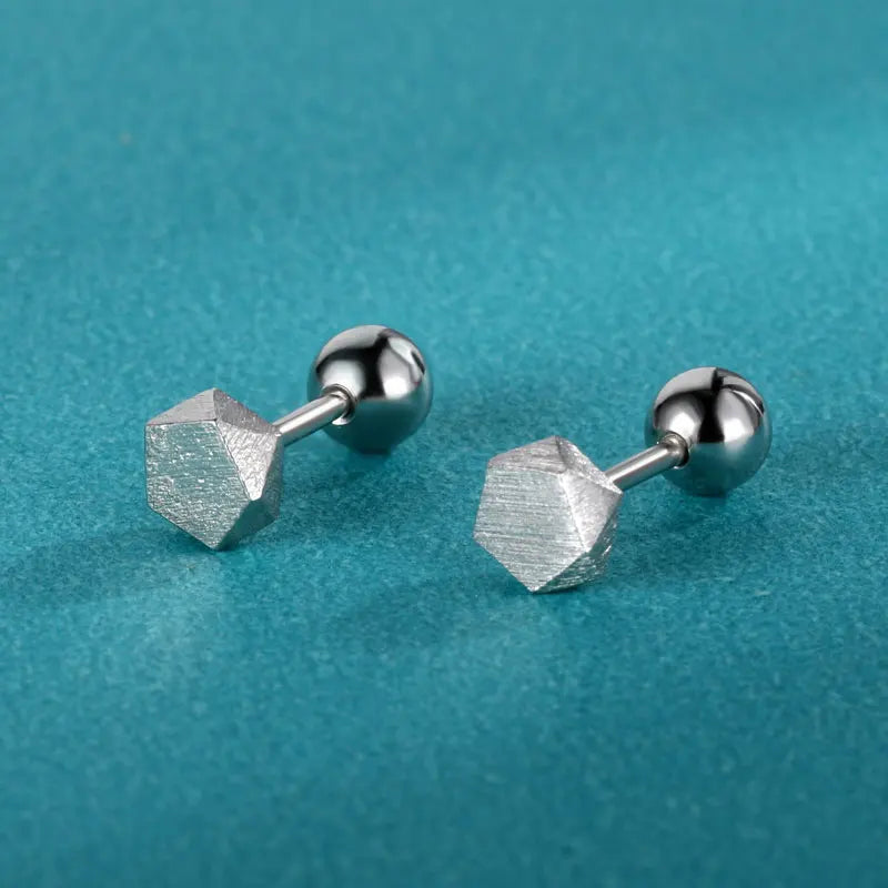 Fashion Geometric Hexagon Screw Stud Earrings DA2229