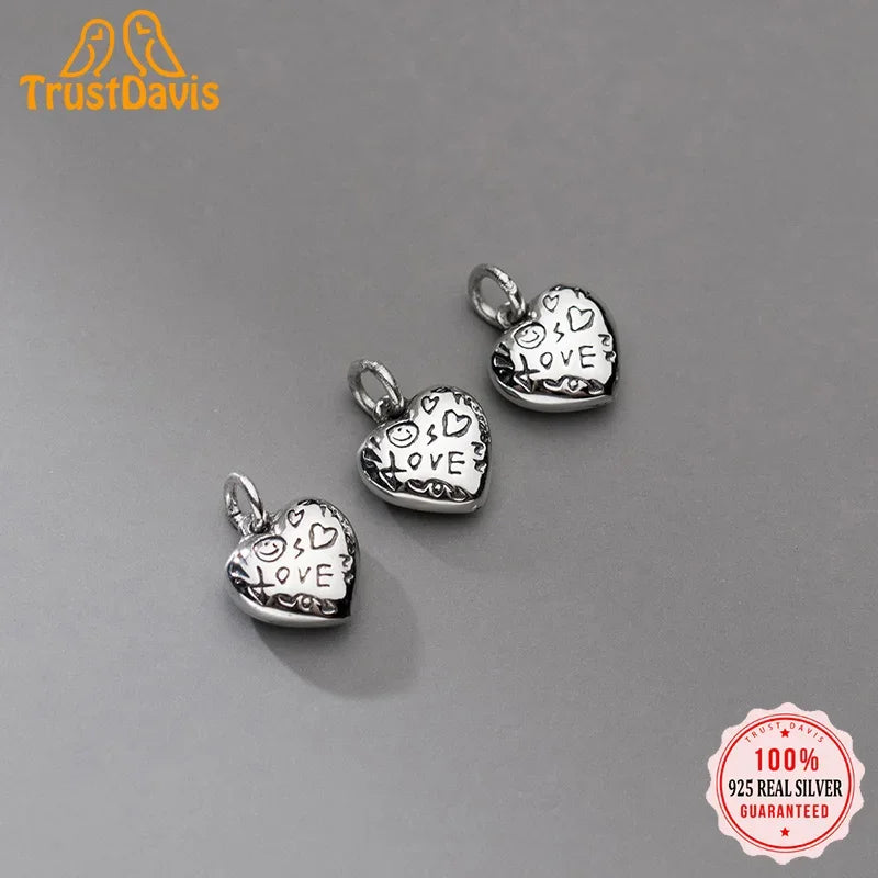 Heart Love Charm Pendant DIY Necklace Bracelet Accessories Jewelry HY902