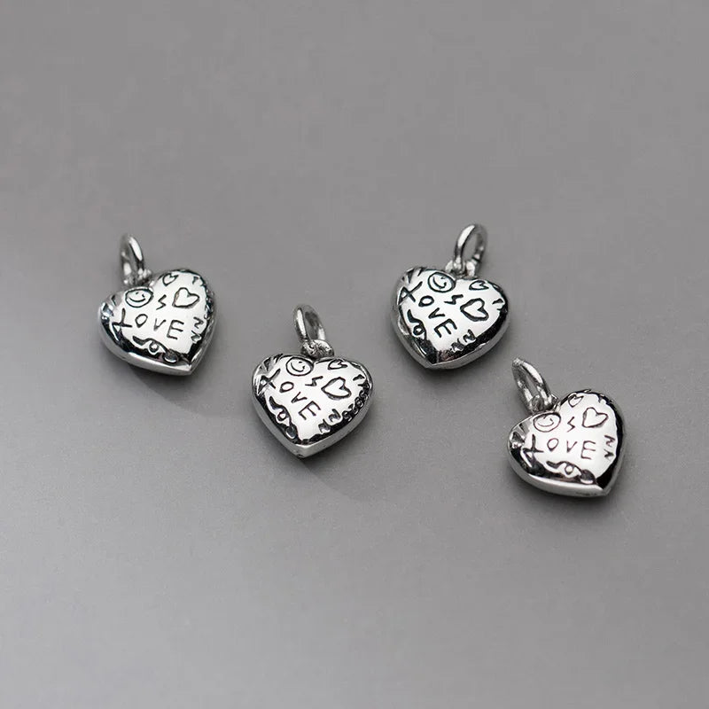 Heart Love Charm Pendant DIY Necklace Bracelet Accessories Jewelry HY902