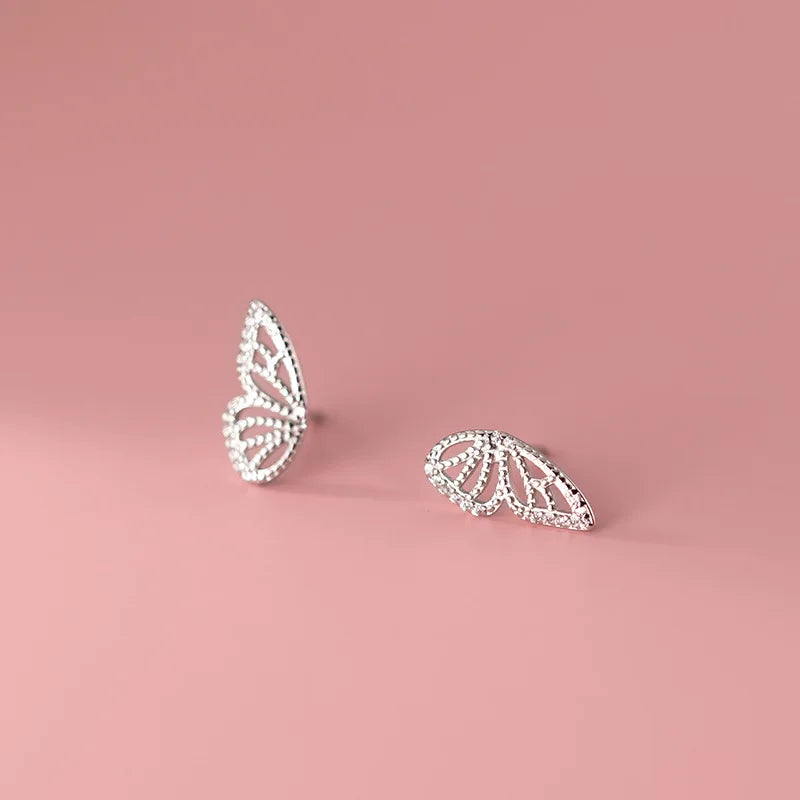 Fashion Insect Butterfly Shiny CZ Stud Earrings DA2713